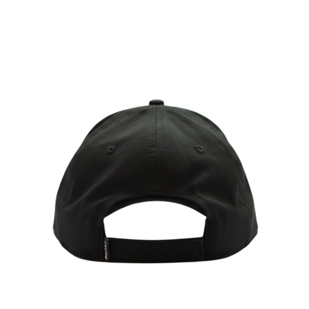 back view of Black cap on a white background