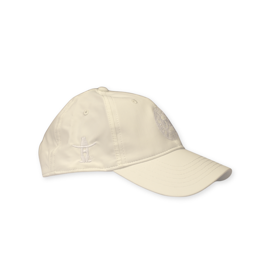 White baseball cap on a white background